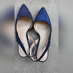 Alex Marie Navy Blue Slingback kitten Heels Size 8